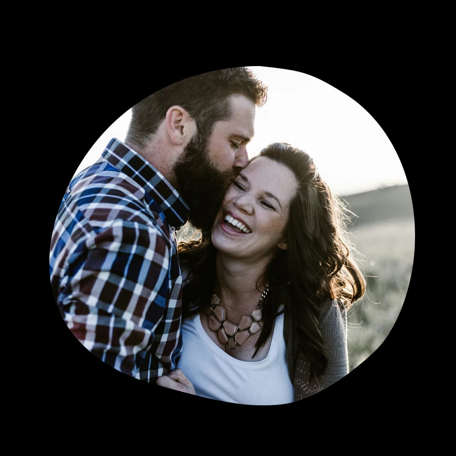 A couple enjoying a close moment together
